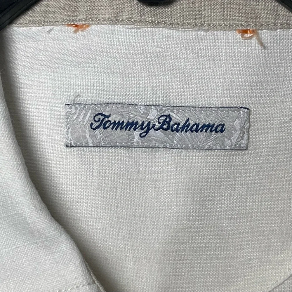 Tommy Bahama Men's Stripe-Print Long Sleeve Linen Shirt White Medium‎ Beach